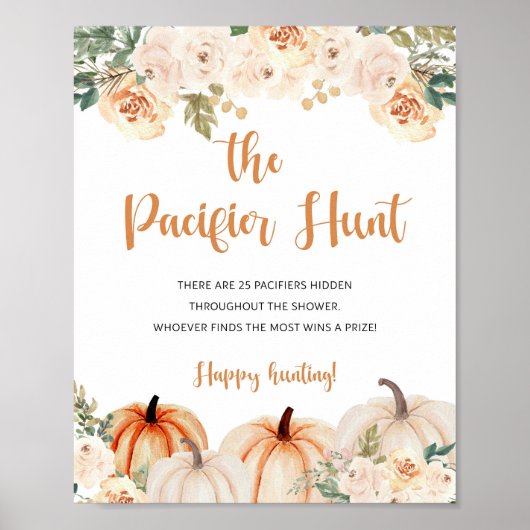 Een beetje pompoen Baby shower spel teken Poster (Voorkant)