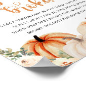 Een beetje pompoen Baby shower spel teken Poster (Hoek)