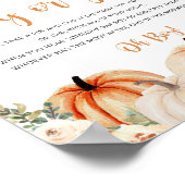 Een beetje pompoen Baby shower spel teken Poster (Hoek)