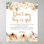 Een beetje pompoen Baby shower spel teken Poster (Voorkant)