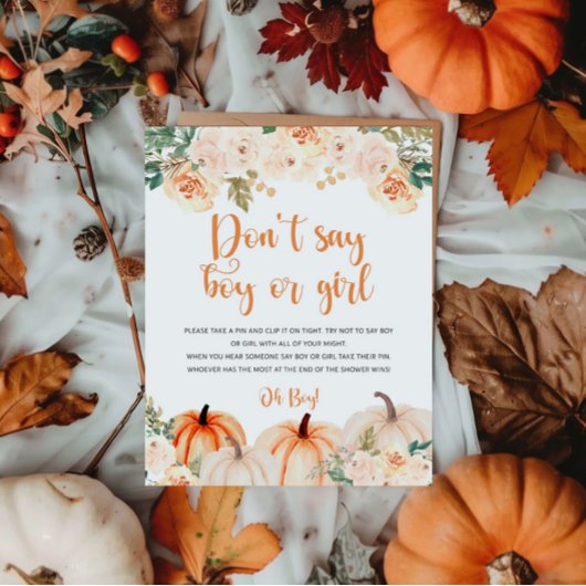 Een beetje pompoen Baby shower spel teken Poster