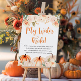 Een beetje pompoen Baby shower spel teken Poster