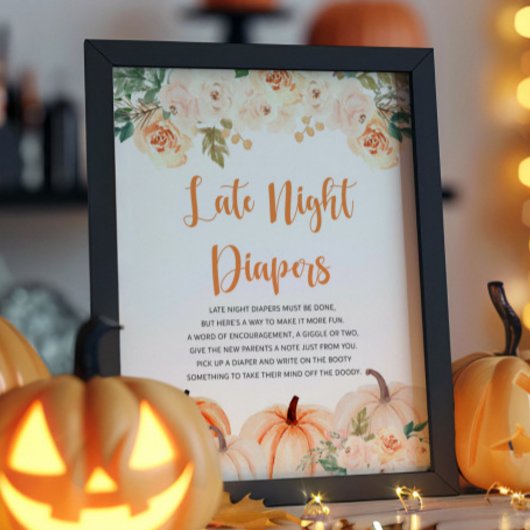 Een beetje pompoen Baby shower spel teken Poster