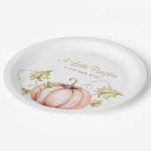 Een beetje pompoen Baby shower Waterverf Papieren Bordje (Gekanteld)