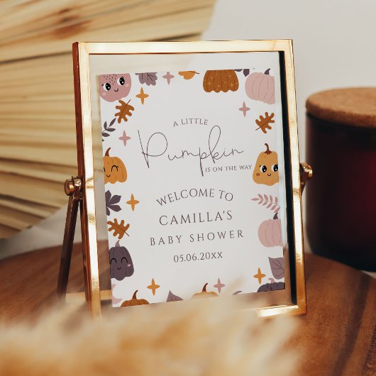 Een beetje pompoen Baby shower welkom Poster