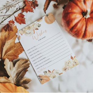 Een beetje pompoen Baby shower wensen voor Baby Ka Kaart