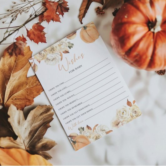 Een beetje pompoen Baby shower wensen voor Baby Ka Kaart