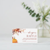 Een beetje pompoen Bloemen Baby shower Luier Raffl Informatiekaartje (Staand voorkant)