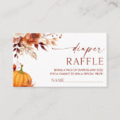 Een beetje pompoen Bloemen Baby shower Luier Raffl Informatiekaartje (Voorkant)