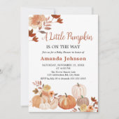 Een beetje pompoen bloemenboho Herfst Baby shower Kaart (Voorkant)