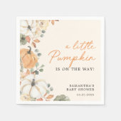 Een beetje pompoen bloemenboho rustiek Baby shower Servet (Voorkant)