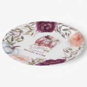 Een beetje pompoen bloemenfeest 1e herfst papieren bordje (Gekanteld)