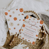 Een beetje pompoen bloemenherfst Herfst Baby showe Kaart