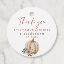Een beetje pompoen bloesem bedankjes labels