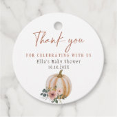 Een beetje pompoen bloesem bedankjes labels (Voorkant)