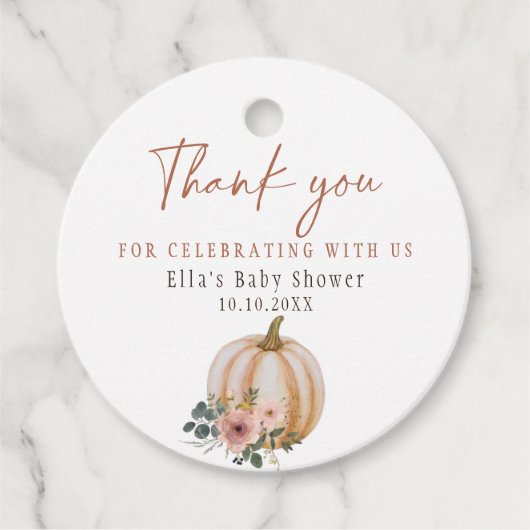 Een beetje pompoen bloesem bedankjes labels (Voorkant)