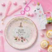 Een beetje pompoen blush glitter Waterverf bloemig Papieren Bordje (Feest)