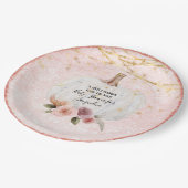 Een beetje pompoen blush glitter Waterverf bloemig Papieren Bordje (Gekanteld)