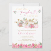 Een beetje pompoen blush roze Baby shower Kaart (Voorkant)