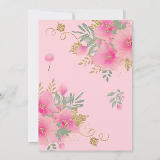 Een beetje pompoen blush roze Baby shower Kaart (Achterkant)