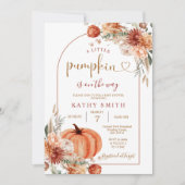 Een beetje pompoen Boho Arch Herfst Flower Baby sh Kaart (Voorkant)