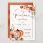 Een beetje pompoen Boho Arch Herfst Flower Baby sh Kaart (Voorkant / Achterkant)