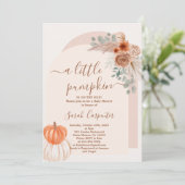 Een beetje pompoen Boho Baby shower Invitation Kaart (Staand voorkant)