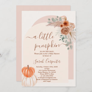Een beetje pompoen Boho Baby shower Invitation Kaart
