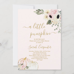 Een beetje pompoen Boho Baby shower Meisje Invitat Kaart