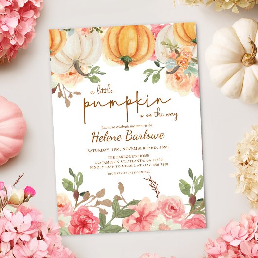 Een beetje pompoen boho rustieke Herfst Baby showe Kaart