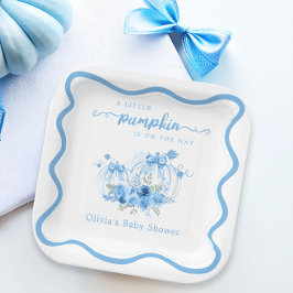 Een beetje pompoen boog golf Lijst Baby shower Papieren Bordje