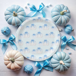 Een beetje pompoen boog Herfst jongen Baby shower Papieren Bordje