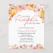 Een beetje pompoen budget baby douche uitnodiginge (Voorkant)