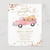 Een beetje pompoen budget baby douche uitnodiginge flyer (Voorkant)