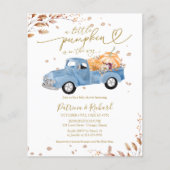 Een beetje pompoen budget baby douche uitnodiginge flyer (Voorkant)