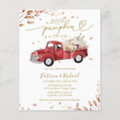 Een beetje pompoen budget baby douche uitnodiginge flyer (Voorkant)