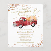 Een beetje pompoen budget baby douche uitnodiginge flyer (Voorkant)