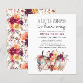 Een beetje pompoen budget Herfst bloemig Baby show (Voorkant / Achterkant)