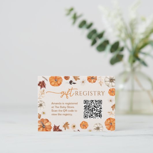 Een beetje pompoen cadeau register behuizing Kaart (Staand voorkant)