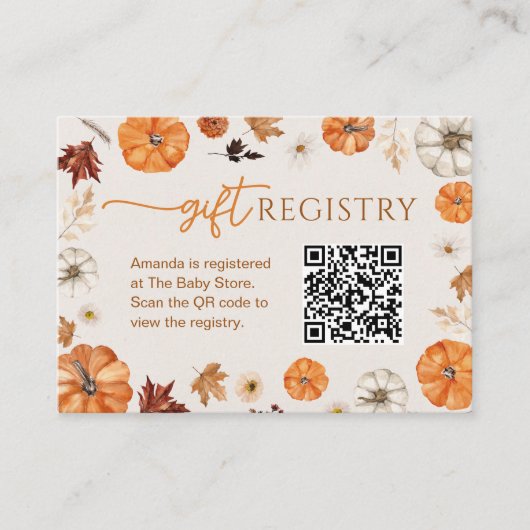 Een beetje pompoen cadeau register behuizing Kaart (Voorkant)