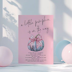 Een beetje pompoen coquette boog roze Baby shower Kaart