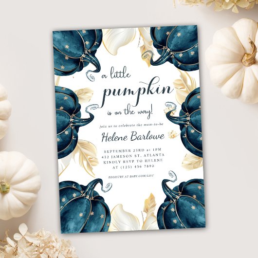 Een beetje pompoen Floral Celestial Baby shower Kaart