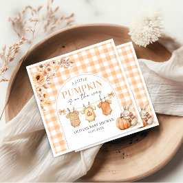 Een beetje pompoen Floral Herfst Baby shower serve Servet