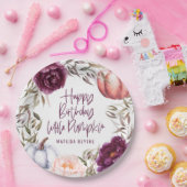 Een beetje pompoen floral herfst verjaardagsfeestj papieren bordje (Feest)