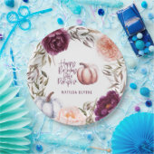 Een beetje pompoen floral herfst verjaardagsfeestj papieren bordje (Feest)