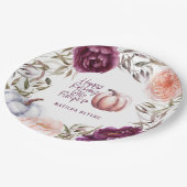 Een beetje pompoen floral herfst verjaardagsfeestj papieren bordje (Gekanteld)