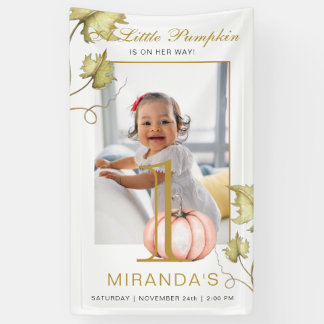 Een beetje pompoen foto eerste verjaardagsfeestje spandoek