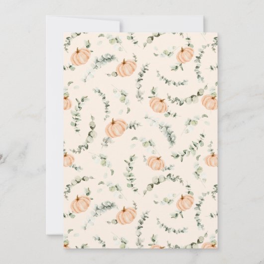 Een beetje pompoen genderneutraal Baby shower Kaart (Achterkant)