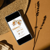 Een beetje pompoen genderneutraal herfst baby show kaart