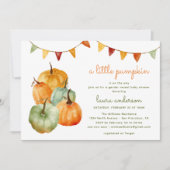 Een beetje pompoen geslacht onthullen Baby shower Kaart (Voorkant)